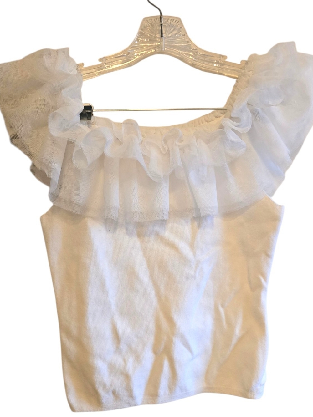 Bailey 44 Cream Ruffle Trim Blouse